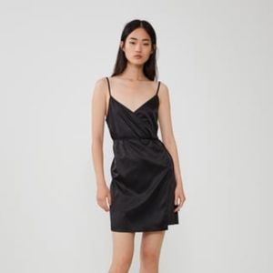 Zara Satin Effect Wrap Dress